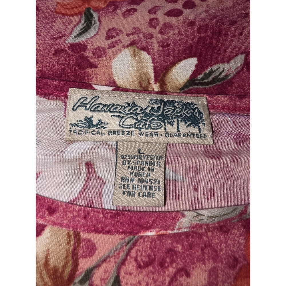 Havana Jacks Cafe Tropical Breeze Shirt. 3/4 Sleeves Size L Beechy. Cottagecore,